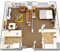 Image result for 1 Bedroom House Plans