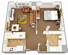 Image result for 1 Bedroom Small Apartment Plans
