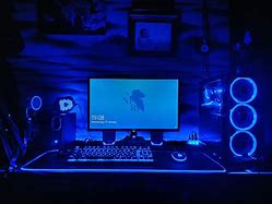 Image result for Blue Gaming PC Setup