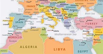 Image result for Mediterranean Sea Political Map