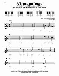 Image result for A Thousand Years Piano Letter Notes