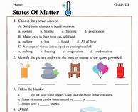 Image result for States of Matter Worksheet Grade 6