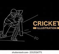 Image result for Cricket Line Drawing