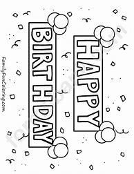 Image result for Printable Coloring Happy Birthday Banner