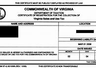 Image result for Virginia Resale Certificate