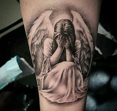Image result for Old School Crying Angel Tattoo