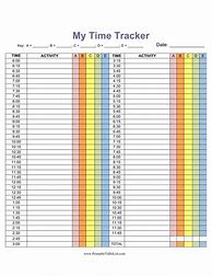 Image result for Free Printable Time Tracker Worksheet