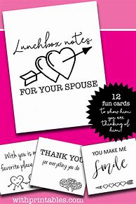 Image result for Printable Lunch Box Love Notes for Husband