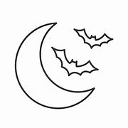 Image result for Crescent Moon Silhouette with Bat