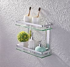 Image result for Glass Bathroom Shelves