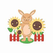 Image result for Bunny Biting a Sunflower Clip Art