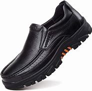 Image result for Men's Black Leather Slip-on Shoes
