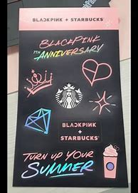 Image result for Starbucks Sticker Black Pink