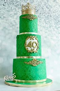Image result for Emerald Green and Gold Birthday Cake