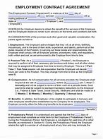 Image result for Printable Employment Contracts
