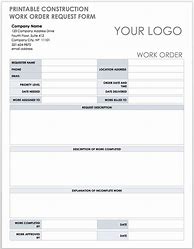 Image result for Contractor Work Order Form Template