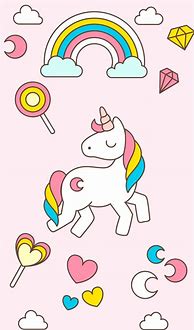 Image result for Kawaii Pink Unicorn Wallpaper
