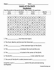 Image result for 6th Grade Earth Science Worksheets