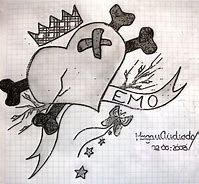 Image result for Black Emo Heart Drawings