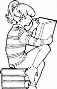 Image result for Kids Reading Clip Art Black and White