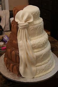 Image result for Half and Half Wedding Cake