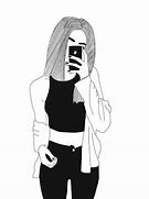 Image result for Cute Girl Drawings with Phone