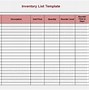 Image result for Inventory List Template for Moving