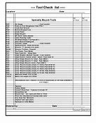 Image result for Tool Checklist Template