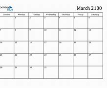 Image result for March 2100 Calendar