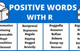 Image result for Positive Words Start with R