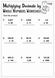 Image result for Multiplying Decimals Worksheet