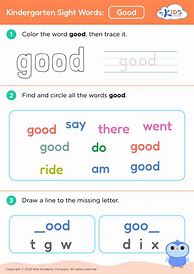 Image result for Sight Word Good Worksheet