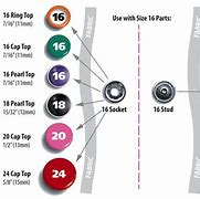 Image result for Snap Fastener Size Chart
