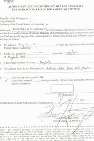 Image result for Legal Capacity to Marry Philippines Form