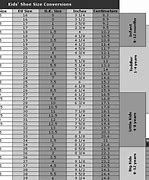 Image result for Girls Shoe Size Chart