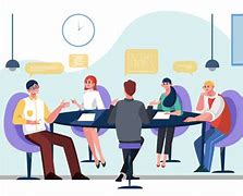 Image result for Image of Business Person Having a Team Meeting Illustration Material