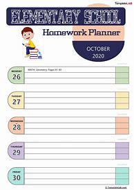 Image result for Weekly Homework Planner