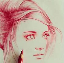Image result for Simple Red Color Pencil Art