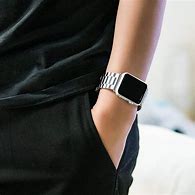 Image result for Silver Apple Watch Black Wrist Band
