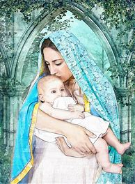 Image result for Digital Art Prints Virgin Mary and Child