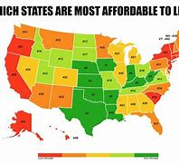 Image result for Map of Cheapest States to Live In