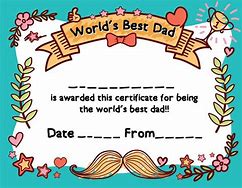 Image result for Best Dad Certificate Template
