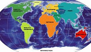 Image result for Map of World with Continents