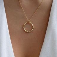 Image result for Gold Circle Pendant Necklace