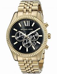 Image result for Michael Kors Watch Gold and Black with Diamond