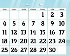 Image result for Free Word Blank 30-Day Calendar