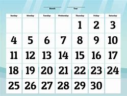 Image result for Blank 30-Day Calendar Template