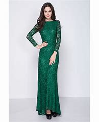 Image result for Green Long Sleeve Dress