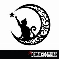 Image result for Silhouette Cat and Moon Design Painting