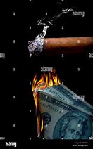 Image result for Lighting Cigar with Money